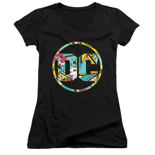 Dc Batman 80S Bat Logo - Juniors V-Neck T-Shirt