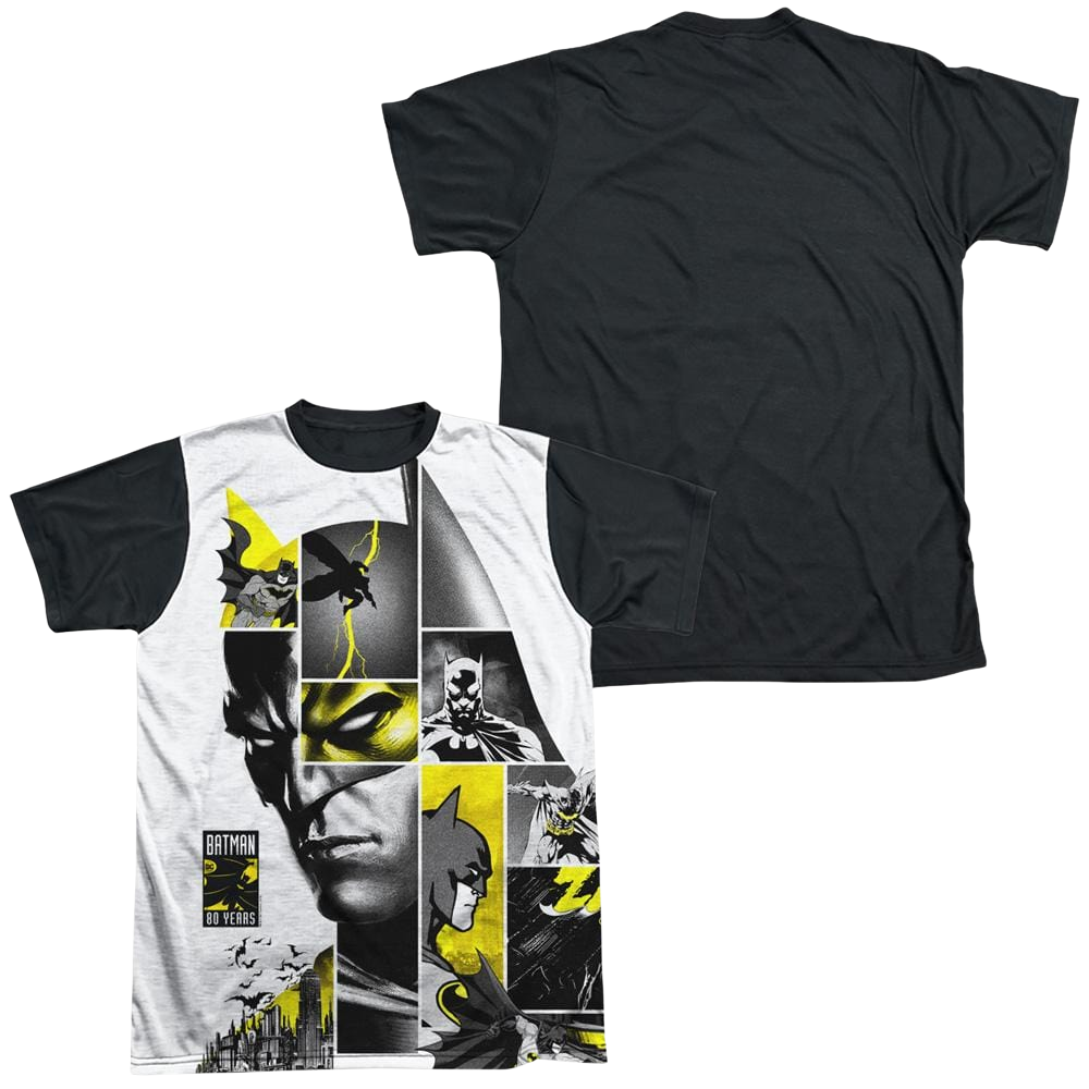 DC Batman 80Th Panels - Men's Black Back T-Shirt