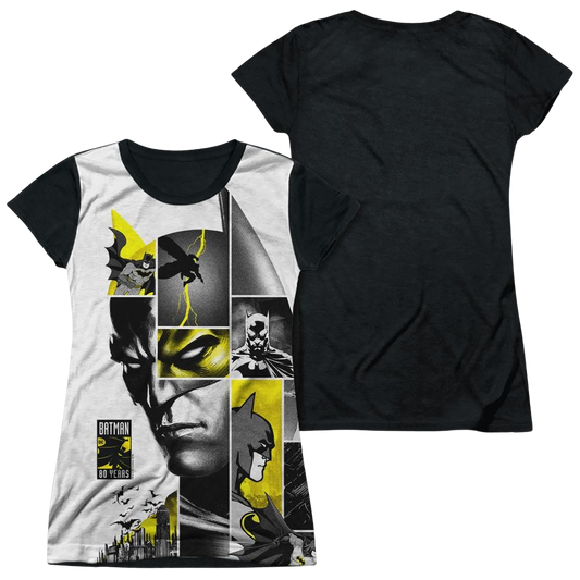 DC Batman 80Th Panels - Juniors Black Back T-Shirt
