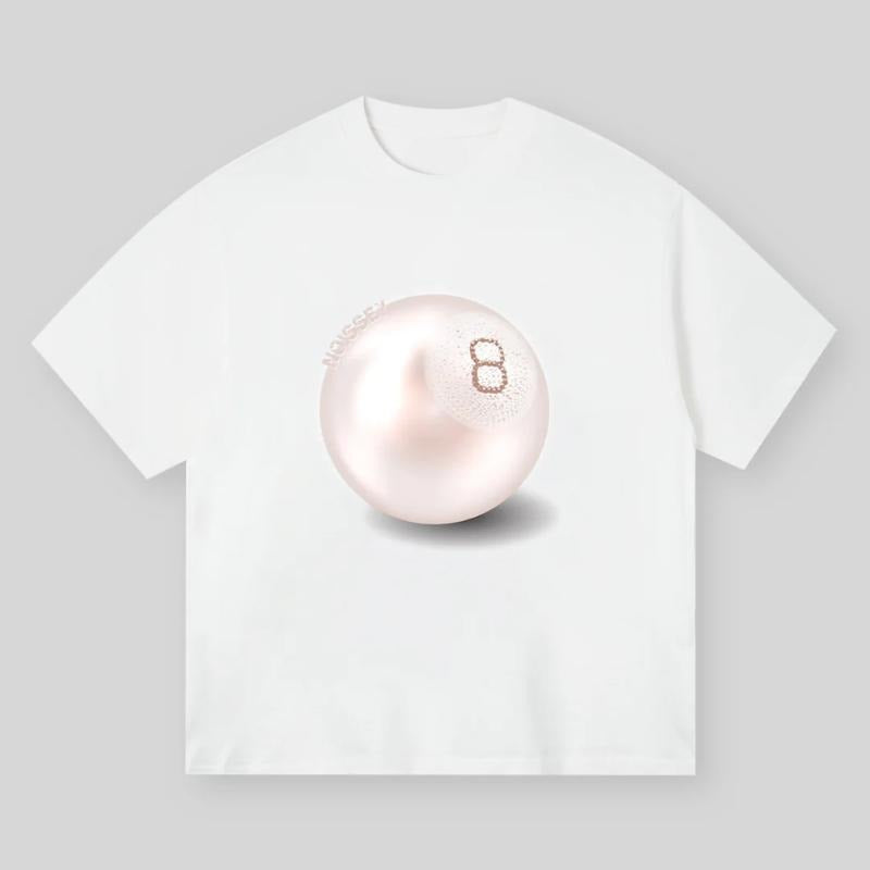 BOUNCE BACK Table Tennis 8 Pearl Print T-shirt, Vintage Graphic Tee, Y2k Clothing, Unisex Cotton Crewneck T-Shirt