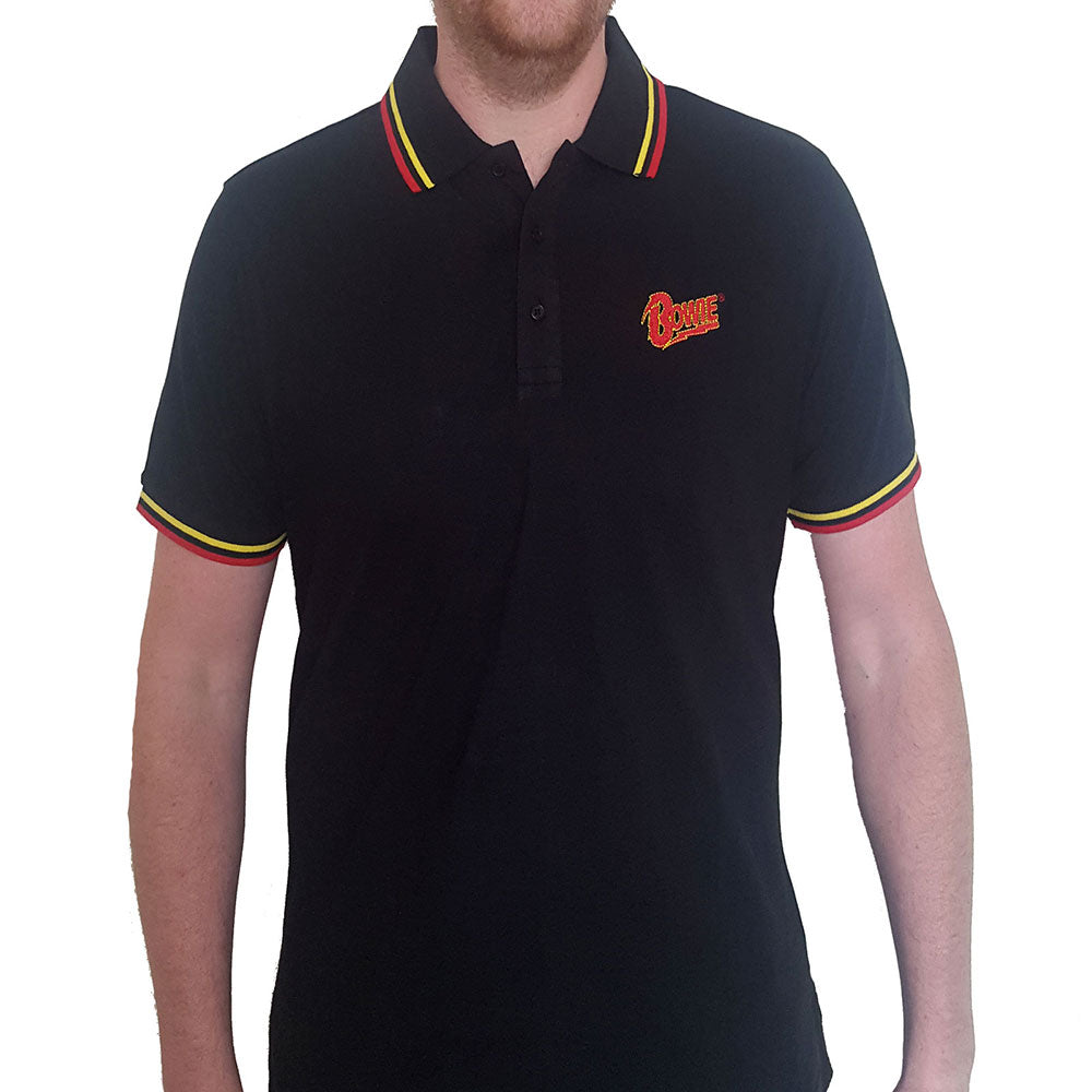 David Bowie Unisex Polo Shirt: Flash Logo