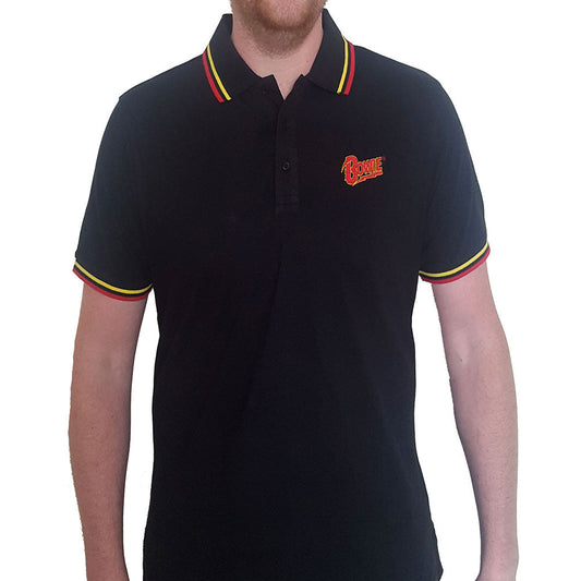 David Bowie Unisex Polo Shirt: Flash Logo