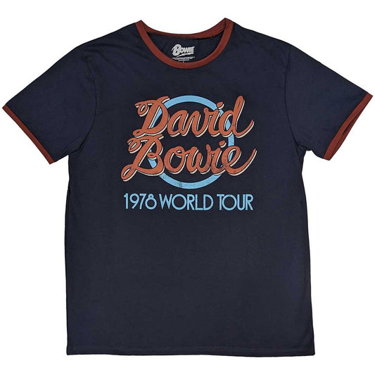David Bowie Unisex Ringer T-shirt - 1978 World Tour