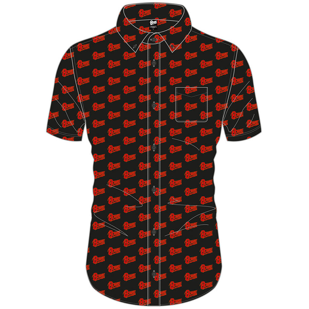David Bowie Unisex Casual Shirt: Logo Pattern