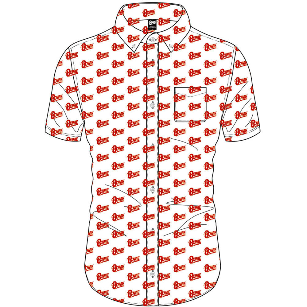 David Bowie Unisex Casual Shirt: Logo Pattern
