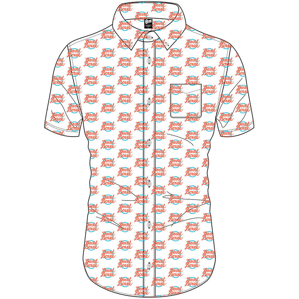 David Bowie Unisex Casual Shirt: Logo Pattern (All Over Print) Style001