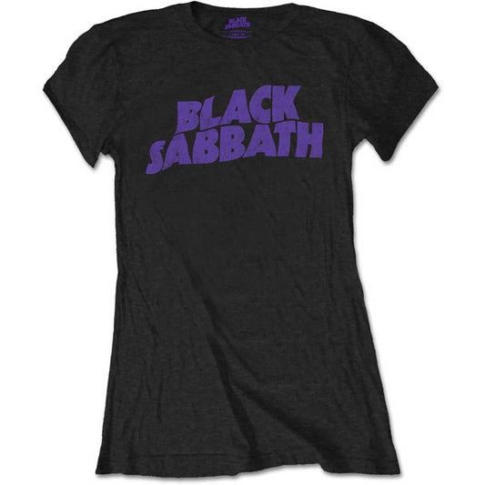 Black Sabbath Ladies T-Shirt: Wavy Logo Vintage