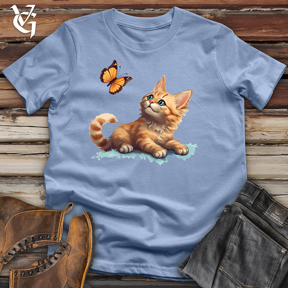 Cat and Butterfly Cotton Tee