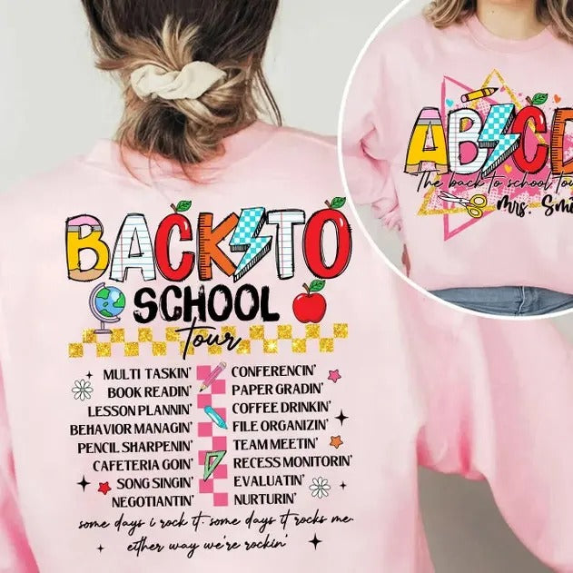 Back To School Teacher Shirt Shirt, Retro ABCD Teacher Tour, Custom Teacher Tour Shirt, Back To School, First Day Of...