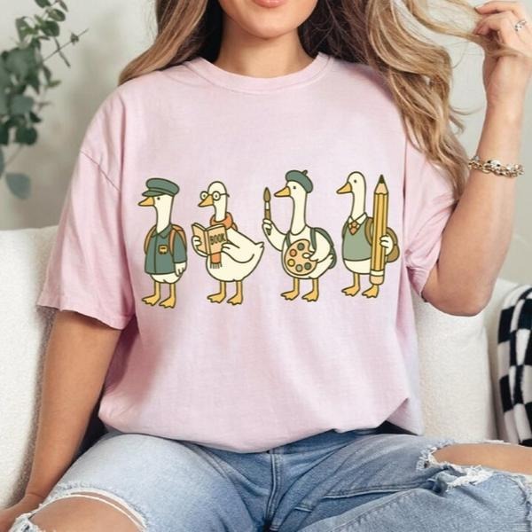 Back to School Goose Shirt, Funny Goose School Shirt, Retro Teacher, Teacher Life, 1st Day of School, School Vibes...