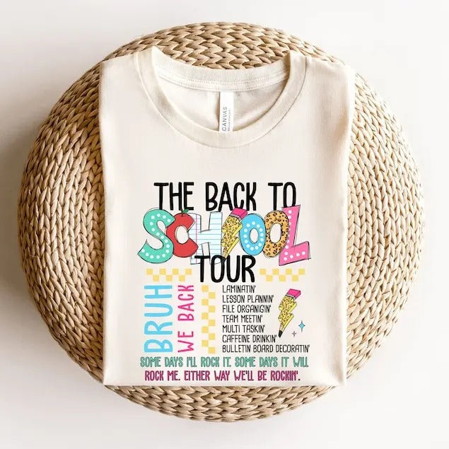 Back to School Teacher Tour T-Shirt, Teacher Tour Tee, Concert Tour Teacher Back to School Shirt, Elementary Middle...