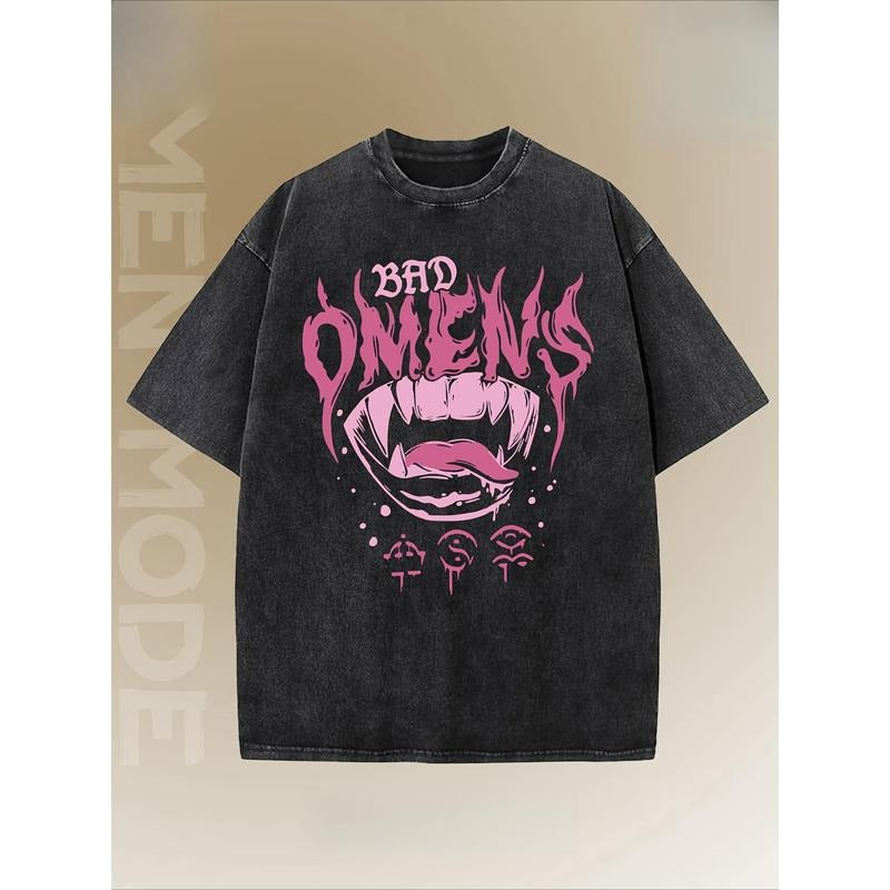 Bad Omen, Interesting Trendy Style, Dropped Shoulder Sleeves, High-quality, Thick And Heavy Weight 230g Boutique Vintage...