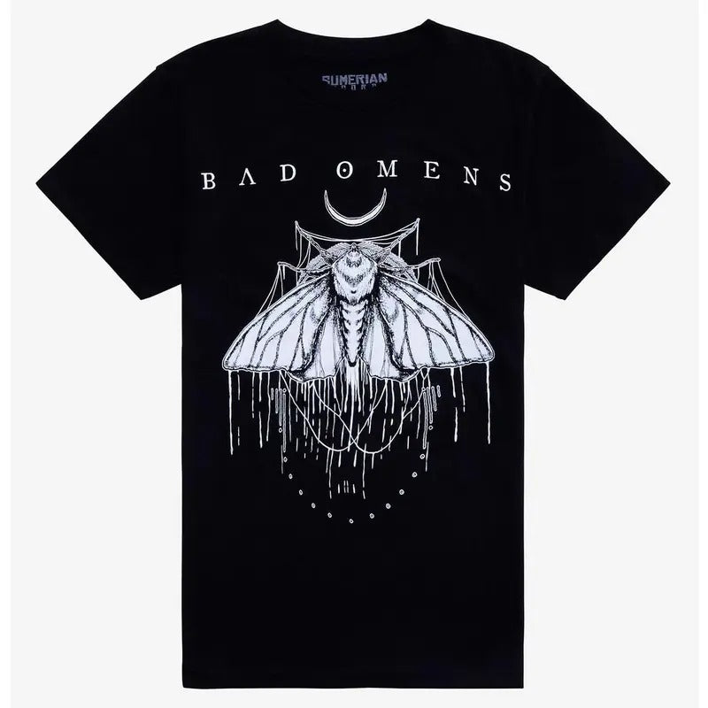 Bad Omens Moth Boyfriend Fit Girls T-Shirt Hoodie, Sweatshirt | UrbanDripWear.com
