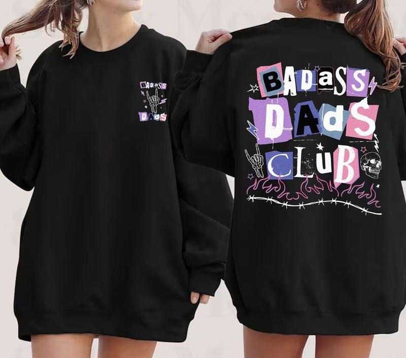 Badass Dads Club Shirt, Fatherhood Shirt, Skeleton Dad Shirt, Fathers Day Shirt Hoodie, Sweatshirt | UrbanDripWear.com