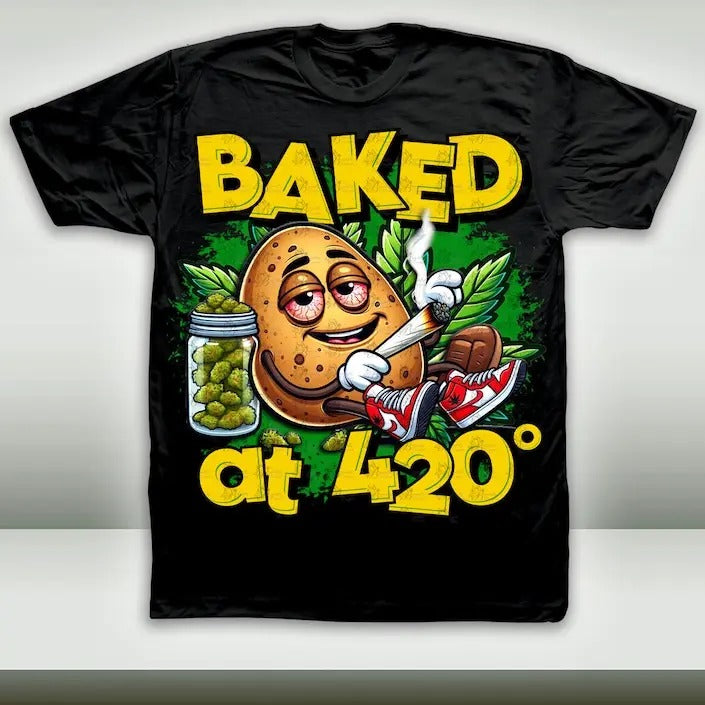 Baked 420 Graphic T-Shirt, Baked at 420 T-Shirt, Gifts Hoodie, Sweatshirt | UrbanDripWear.com