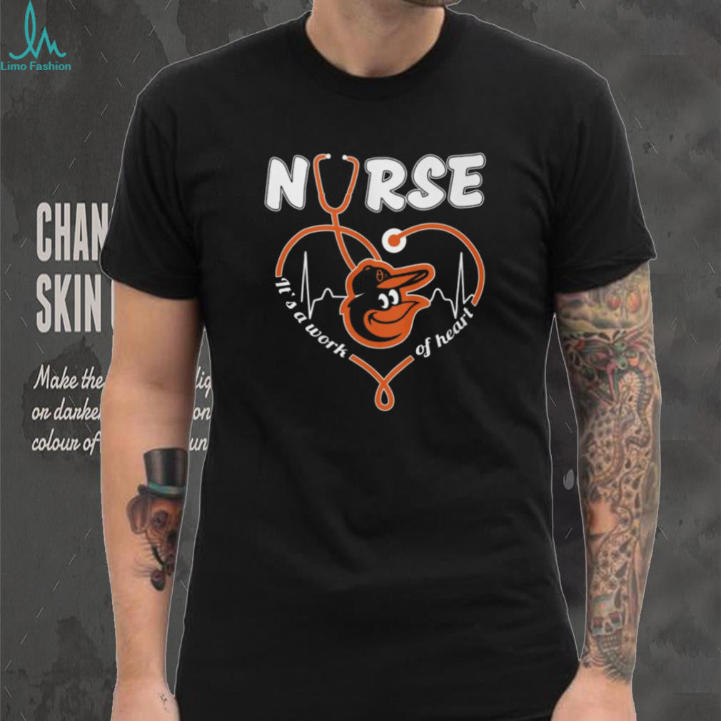 Baltimore Orioles Nursing Heart T Shirt Stethoscope Baseball Fan Apparel