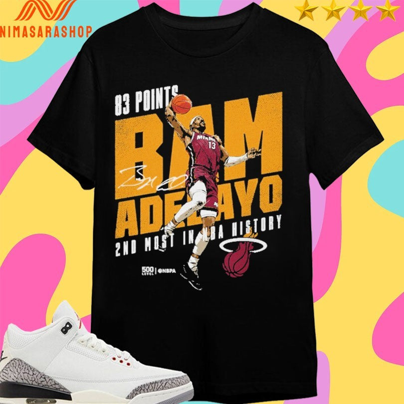 Bam Adebayo Miami Heat 83 Points 2nd Most In Nba History Shirts