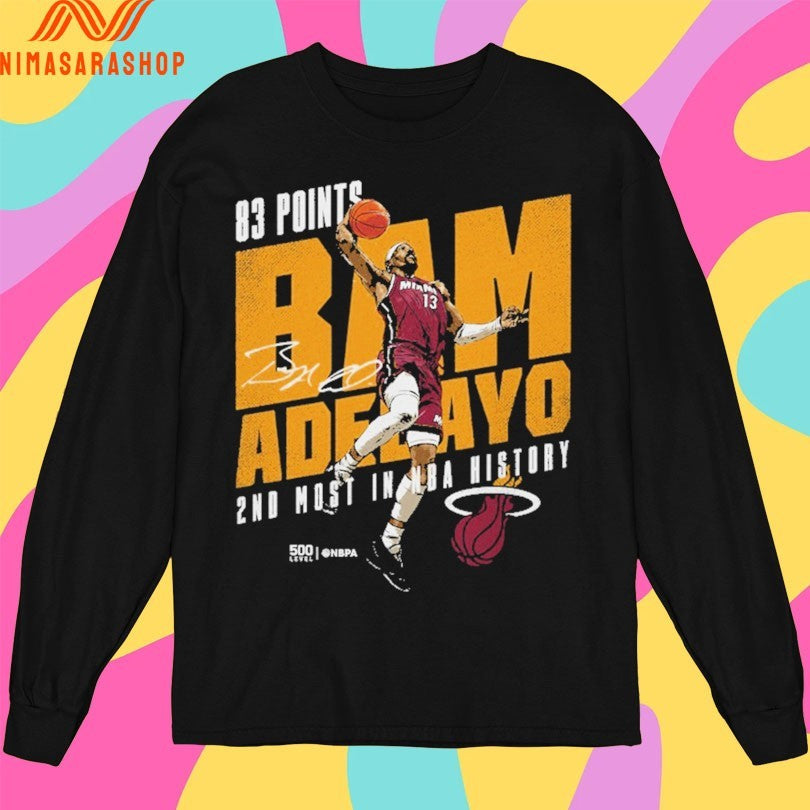 Bam Adebayo Miami Heat 83 Points 2nd Most In Nba History Shirts