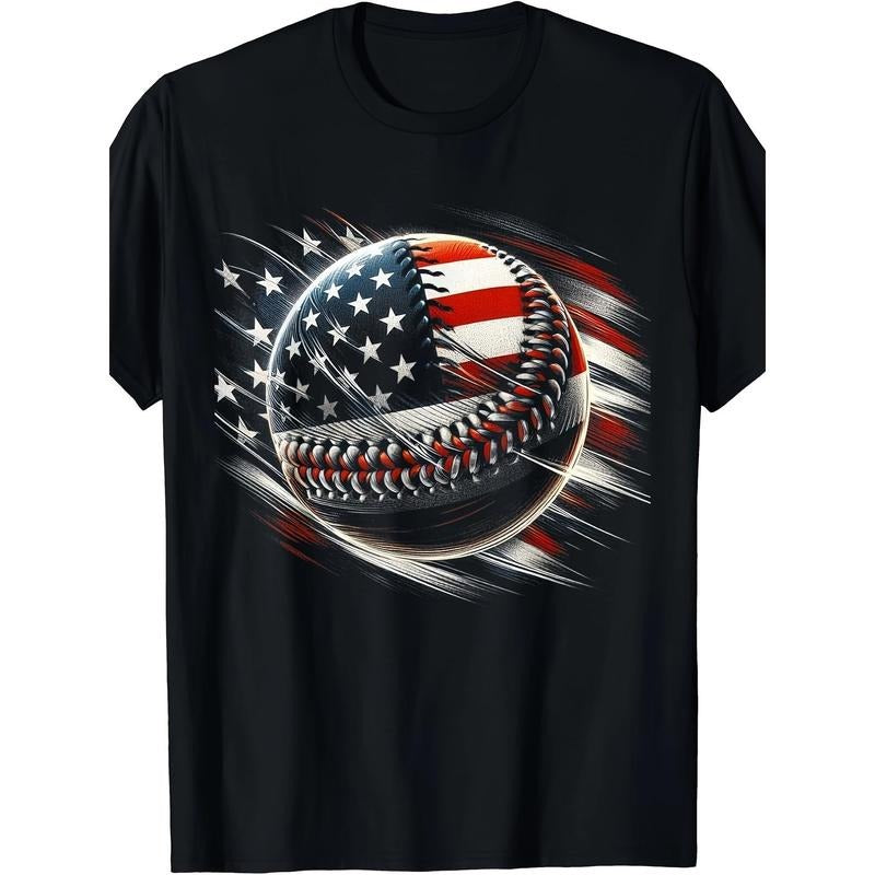Baseball 4th Of July Men USA American Flag Boys Patriotic T-Shirt - 220g made in usa Hoodie, Sweatshirt | UrbanDripWear.com