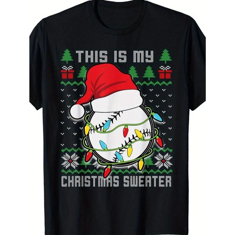 Baseball Christmas Ugly Sweater Funny Santa Sport Men Kids T-Shirt made in usa Hoodie, Sweatshirt | UrbanDripWear.com