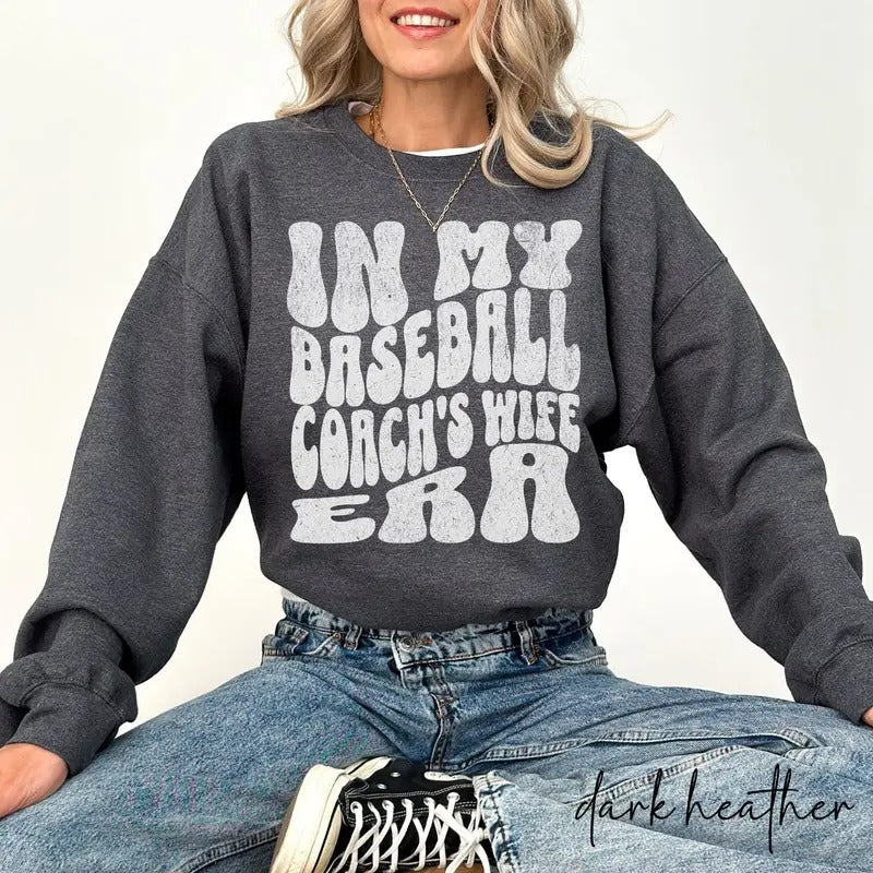 Baseball Coach's Wife Sweatshirt, Baseball Shirt, Baseball Coach Gift, Women's Game Day Sweater Hoodie | UrbanDripWear.com