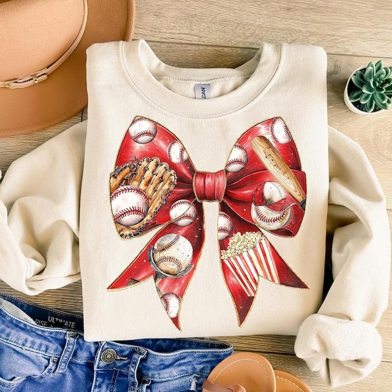 Baseball Coquette Bow Game Day Mom ,Baseball Mama  Sweatshirt Classic T-Shirts, Hoodie | UrbanDripWear.com