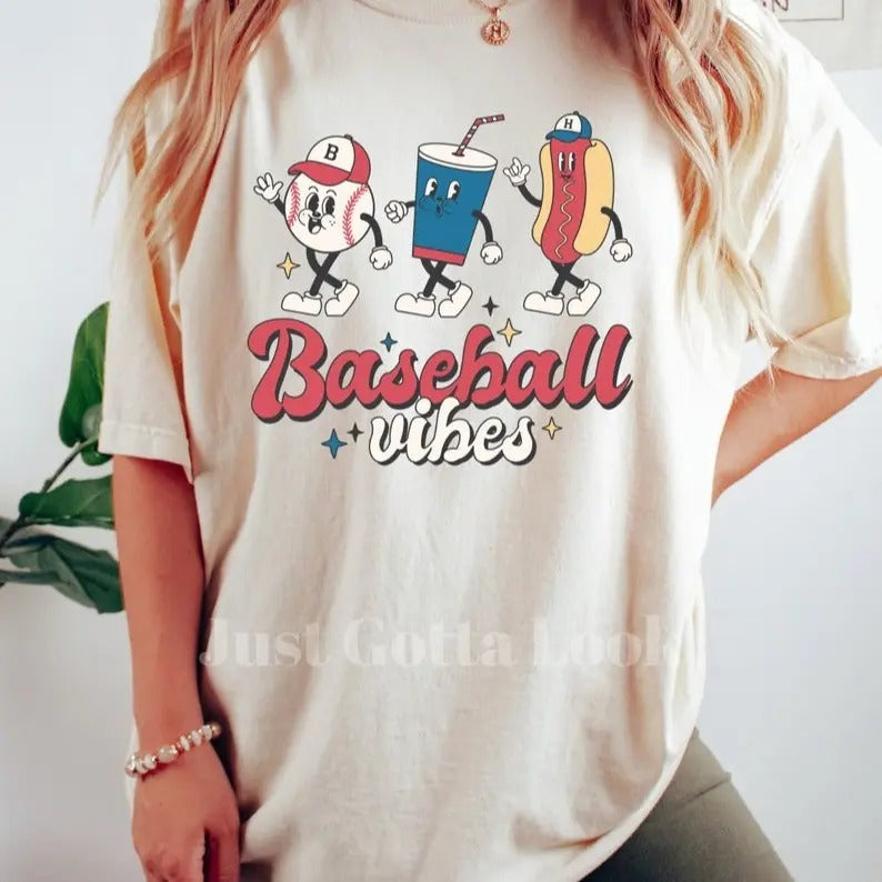 Baseball Game Day Comfort Colors Shirt, Retro Baseball Shirt, Women's Baseball Shirt, Sports Mom Shirt, Mom Baseball...