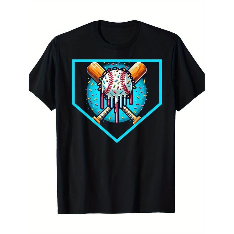 Baseball Home Plate Drip T-Shirt Ice Cream Softball And Baseball T-Shirt, Men's T-Shirt made in usastyle{n002}3 Hoodie,...