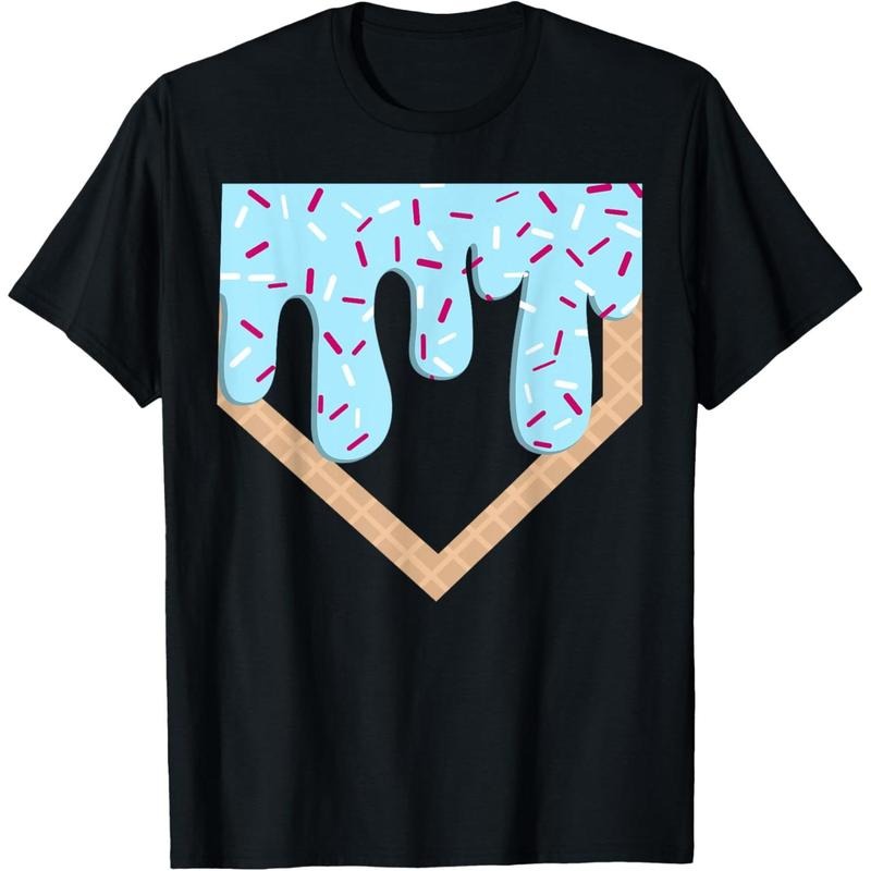 Baseball Ice Cream Dripping Baseball Home Plate Drip T-Shirt Hoodie, Sweatshirt | UrbanDripWear.com