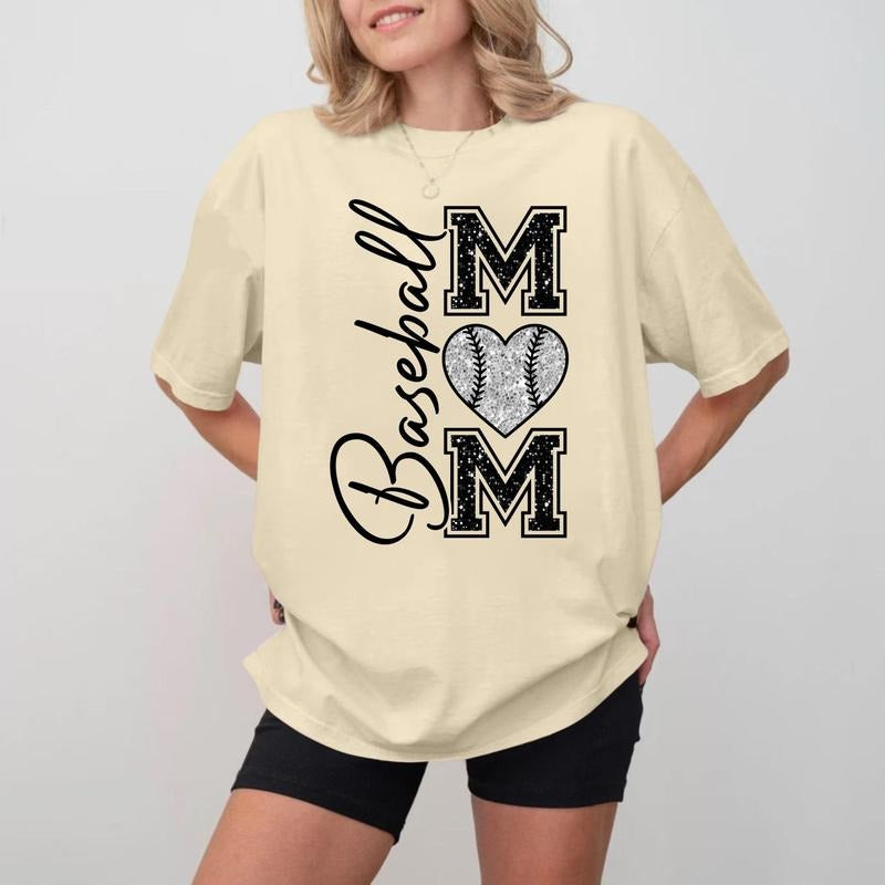 Baseball MOM Black & White Crewneck, Soft Cotton Unisex Shirt Hoodie, Sweatshirt | UrbanDripWear.com