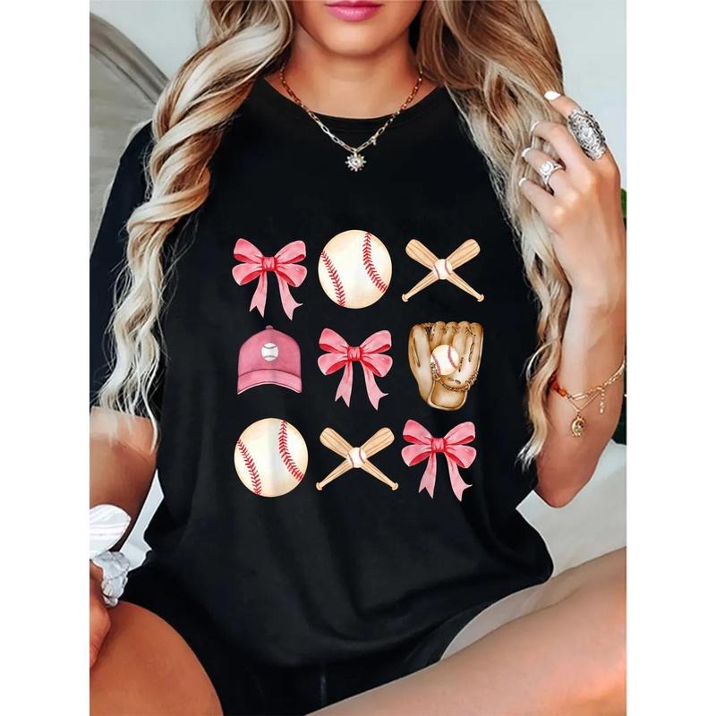 Baseball Mom Graphic Tee - Casual Short Sleeve T-Shirt for Women & Men, Perfect Mother's Day Gift, Featuring Playful...