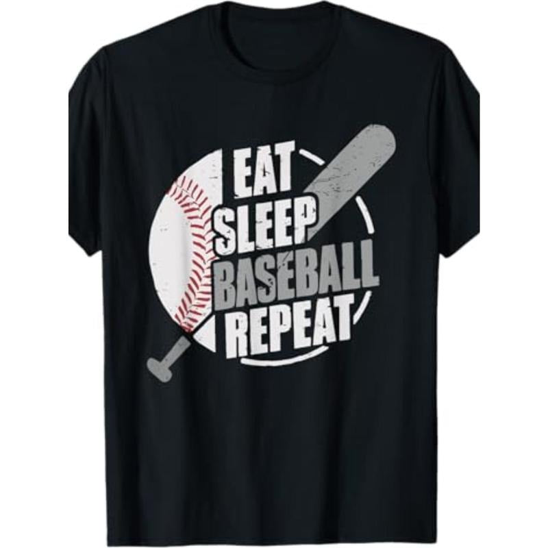 Baseball Player Eat Sleep Baseball T-Shirt-220g100% cotton T-shirt made in usa Hoodie, Sweatshirt | UrbanDripWear.com