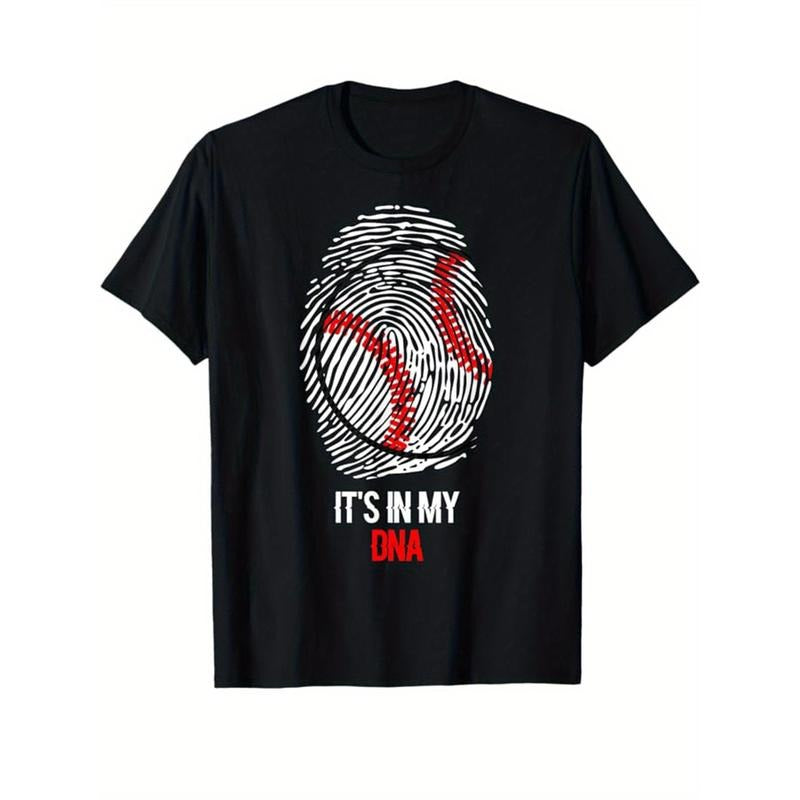 Baseball Printed, Men's Cotton Graphic T-shirt, Casual Short Sleeve Crew Neck Gamer T-shirt, Men's Tee For Outdoor made...