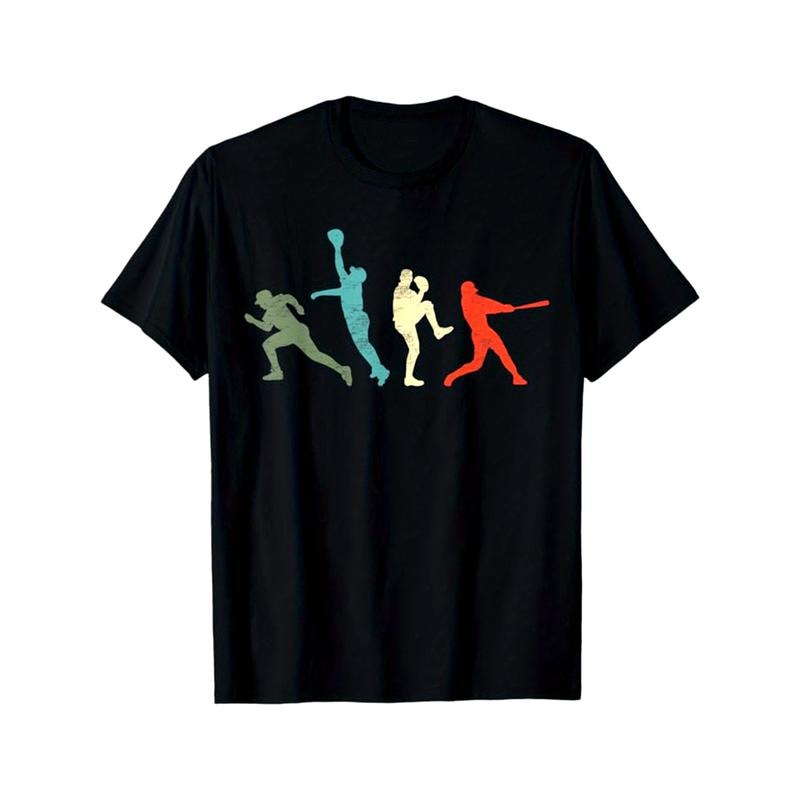 Baseball Printed, Men's Cotton Graphic T-shirt, Casual Short Sleeve Crew Neck Gamer T-shirt, Men's Tee For Outdoor made...