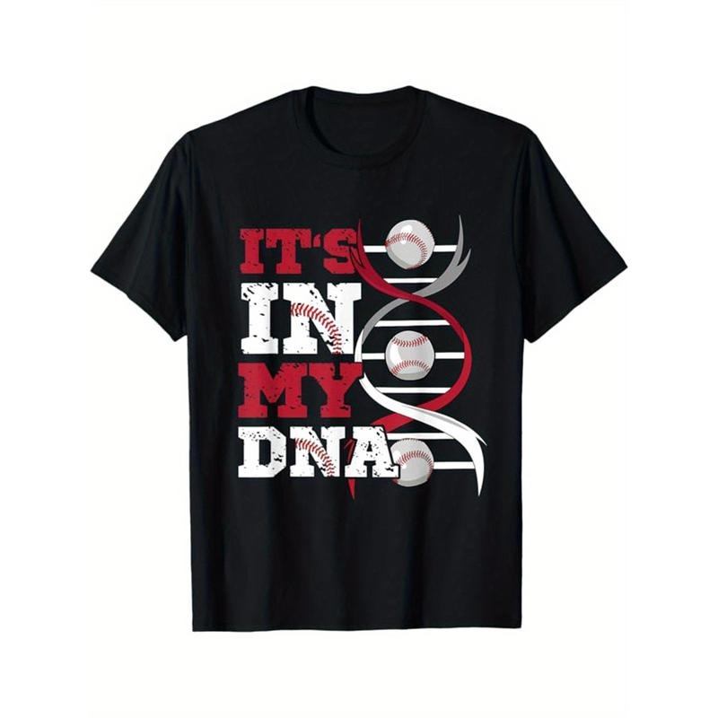 Baseball Printed, Men's Cotton Graphic T-shirt, Casual Short Sleeve Crew Neck Gamer T-shirt, Men's Tee For Outdoor made...