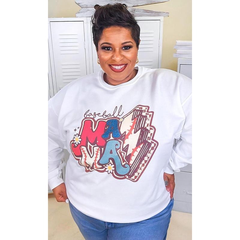 Baseball Sports Mama Graphic Sweatshirt T-Shirts, Hoodie | UrbanDripWear.com