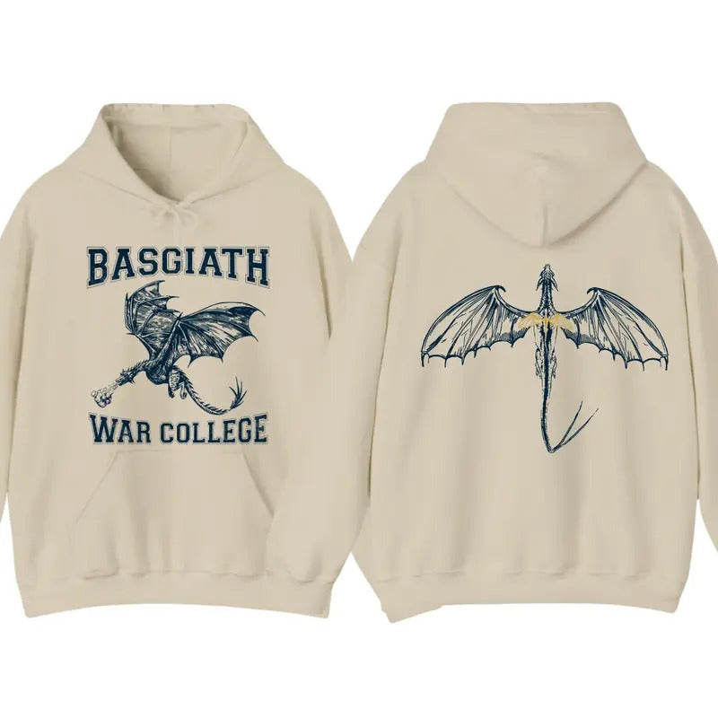 Basgiath War College 2 Sided Hoodie T-Shirt, Fourth Wing Hoodie For Men And Women, Trendy Shirt Fabric Menswear Sweatshirt