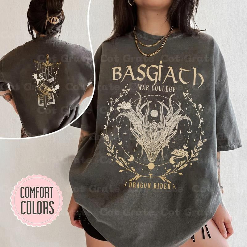 Basgiath War College 2-Sided Tee - Fourth Wing Dragon Rider Shirt - Dual-Design Fantasy Academy Best Price Hoodie, Sweatshirt