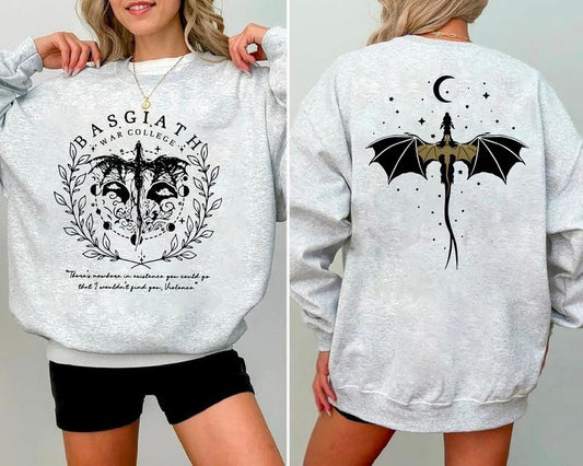 Basgiath War College Double Sided Sweatshirt, Fourth Wing Shirt, Dragon Riders Sweatshirt, Fly or Die Shirt, Violet Sorrengail Bookish Hoodie, Book Lovver Sweater, Riders Quadrant Shirt