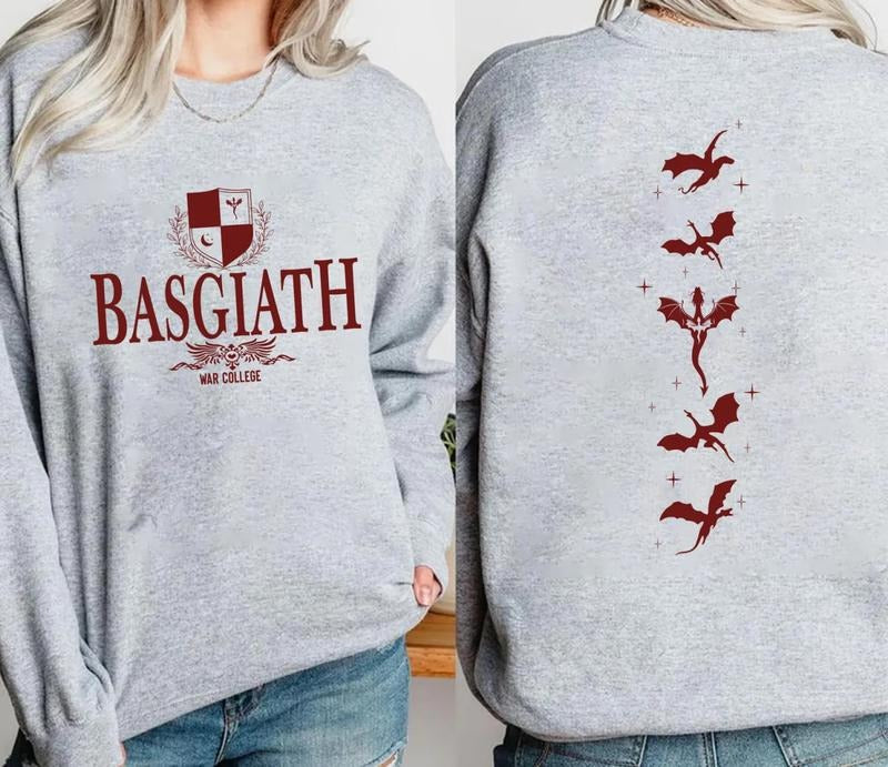 Basgiath War College Sweatshirt, Fourth Wing Dragon Rider T-Shirt, The Empyrean Series Tee Shirt, Dragon Fly Or Die...