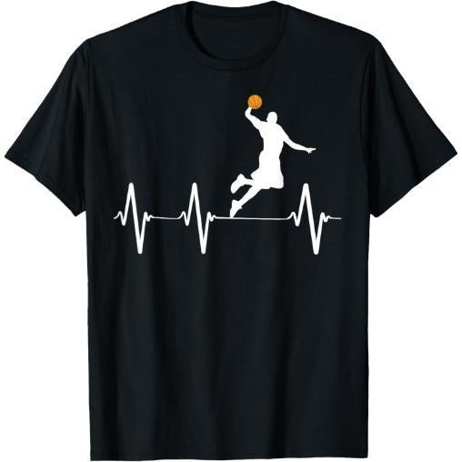 Basketball Heartbeat Gift Shirts for Men and Boys T-Shirt Made in USA Hoodie, Sweatshirt | UrbanDripWear.com