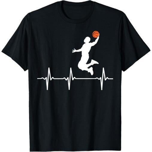 Basketball Heartbeat for Men and Boys T-Shirt Made in USA Hoodie, Sweatshirt | UrbanDripWear.com