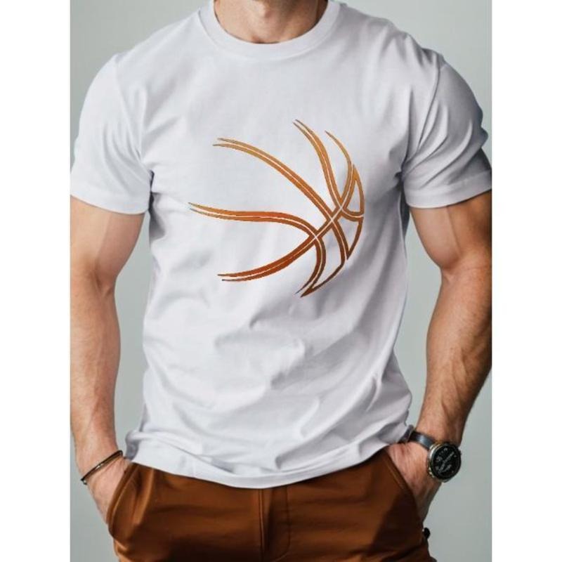 Basketball Lines Pure Cotton Men's Tshirt Comfort Fit Made in USA Hoodie, Sweatshirt | UrbanDripWear.com