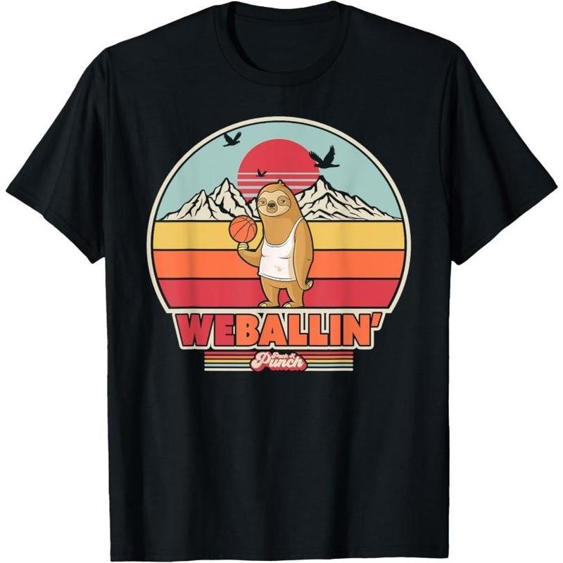Basketball Sloth Shirt Vintage T-Shirt Made in USA Hoodie, Sweatshirt | UrbanDripWear.com