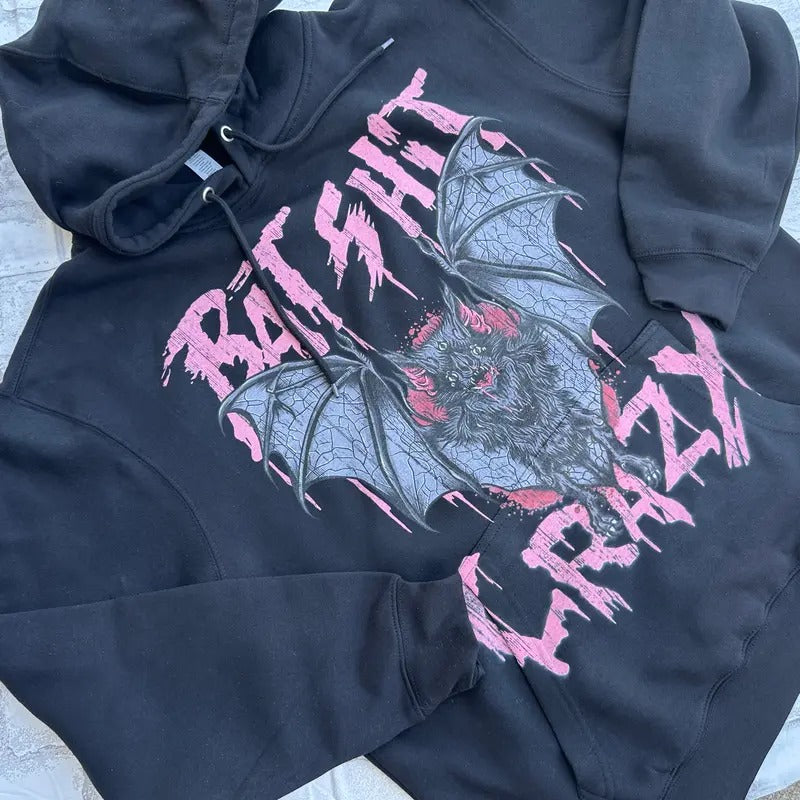 Bats - Premium Fleece Hoodie, Super Soft Hoodie, Halloween Hoodie Pull Over, Vintage Design, Ghost Shirt Sweatshirt |...
