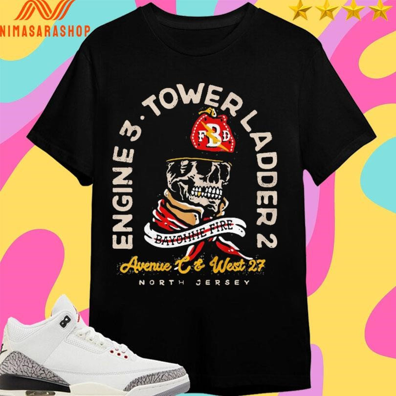 Bayonne Fire Engine 3 Tower Ladder 2 North Jersey Shirts