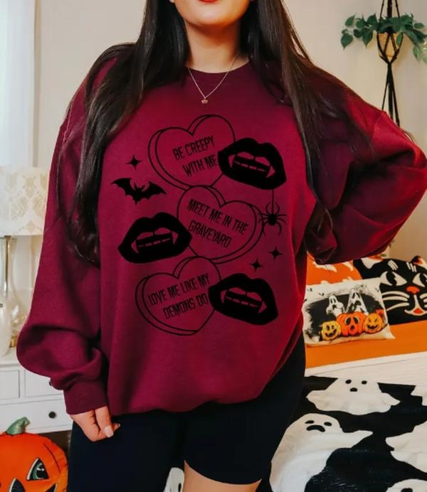 Be Creepy With Me Sweatshirt, Valentines sweatshirt, conversation heart shirt Hoodie | UrbanDripWear.com