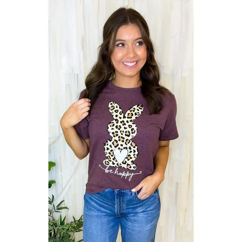 Be Hoppy Leopard Bunny T-Shirt Hoodie, Sweatshirt | UrbanDripWear.com
