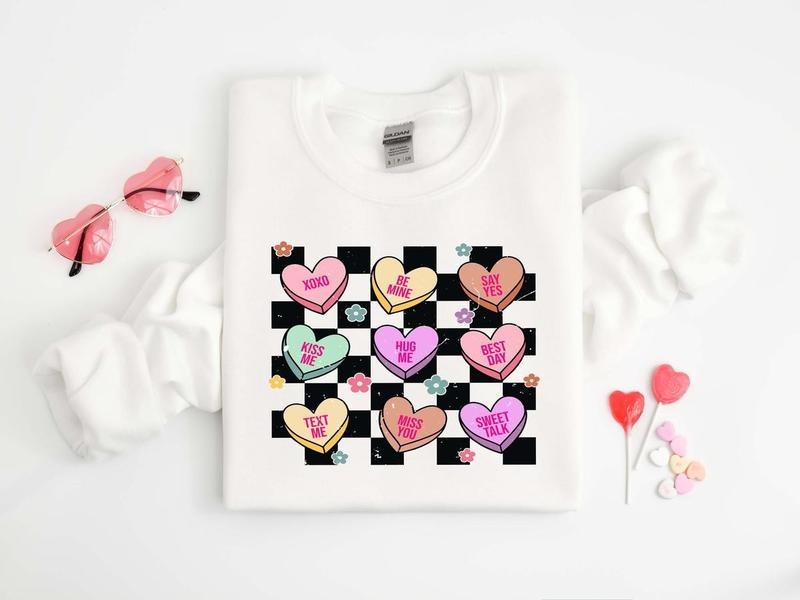 Be Mine Sweatshirt Conversation Hearts Shirt Xoxo Sweatshirt Valentines Day Shirt Couple Shirt Gift For Her Gift For...