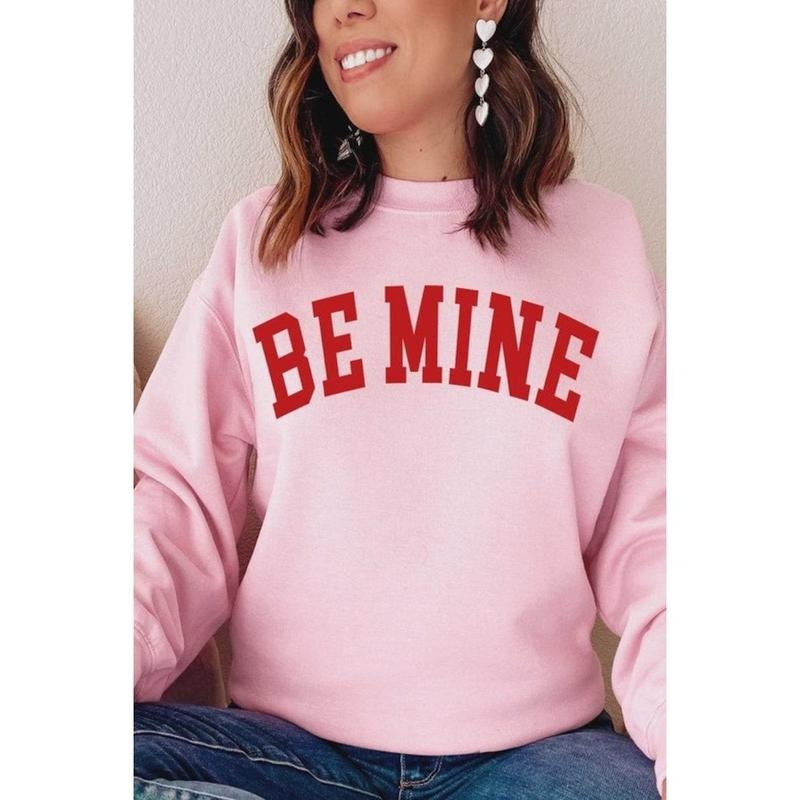 Be Mine Sweatshirt Womens Valentine Sweatshirt Women Valentines Day Shirt Valentines Sweater Heart Hoodie | UrbanDripWear.com